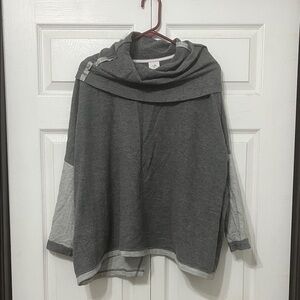 CAbi Two-Tone Gray Women's Poncho